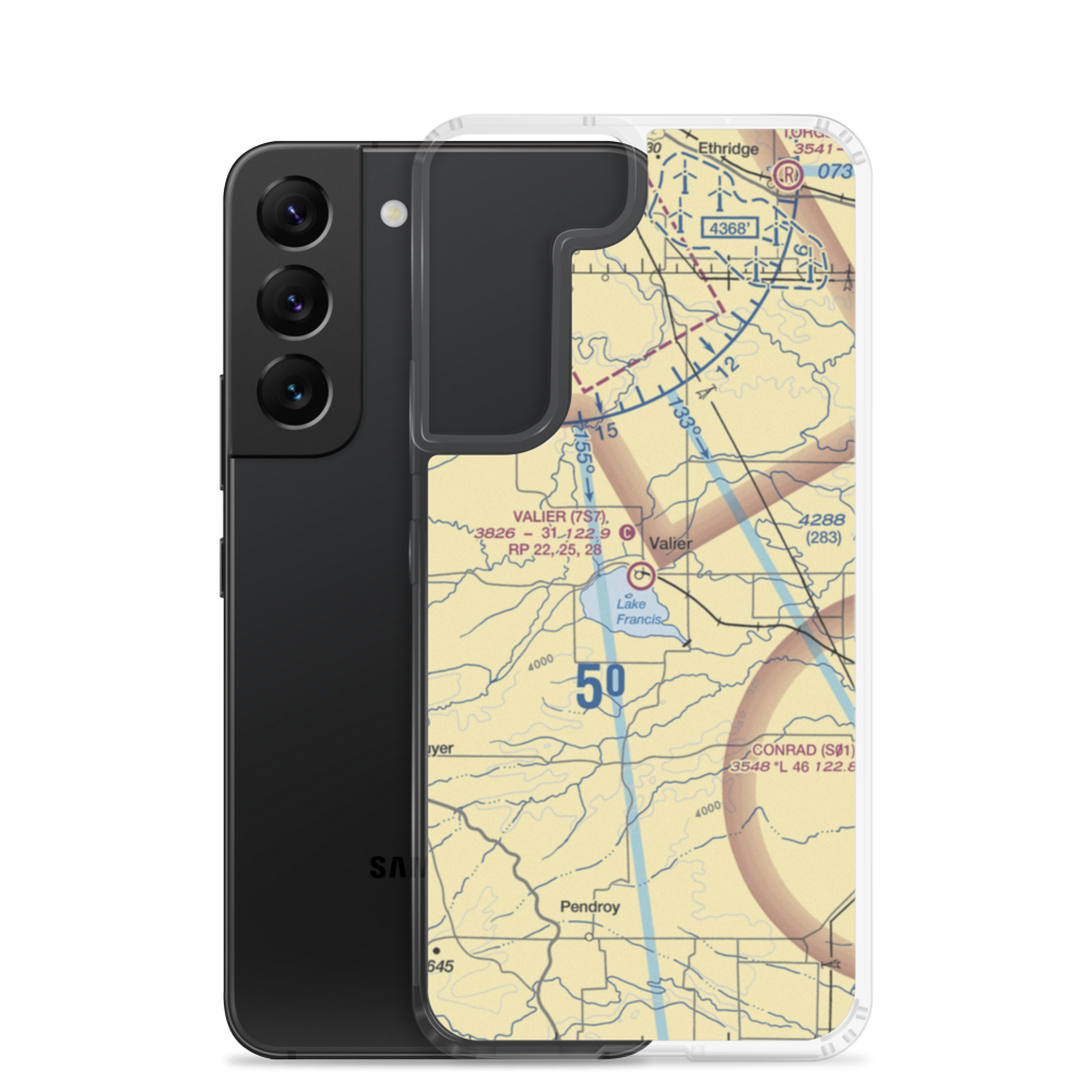 Valier Airport (7S7) VFR Sectional Samsung Case Samsung Galaxy S22 model shown