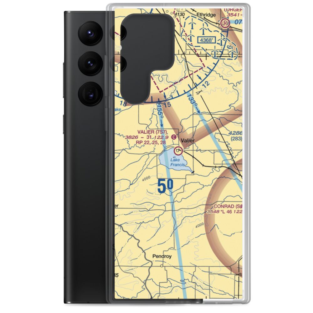 Valier Airport (7S7) VFR Sectional Samsung Case Samsung Galaxy S22 Ultra model shown