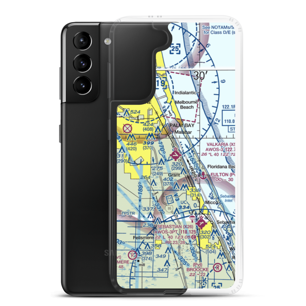 Valkaria Airport (X59) VFR Sectional Samsung Case Samsung Galaxy S21 Plus model shown