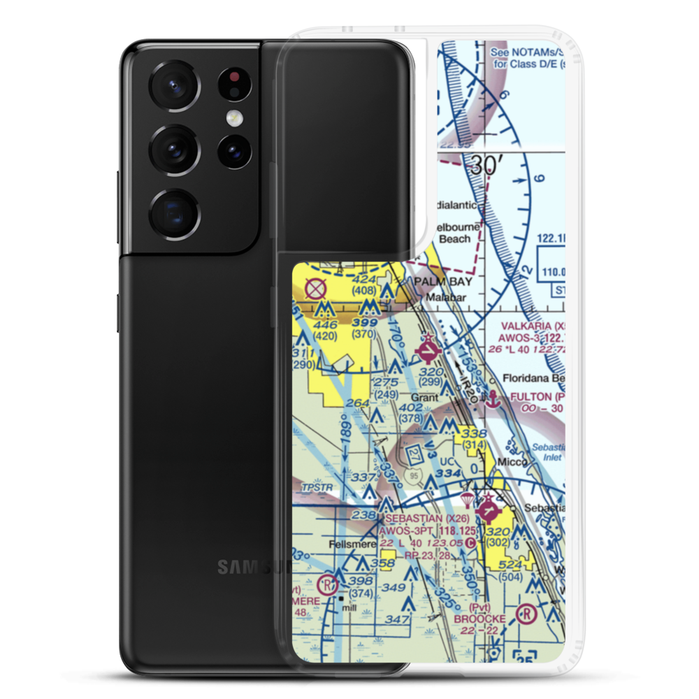 Valkaria Airport (X59) VFR Sectional Samsung Case Samsung Galaxy S21 Ultra model shown
