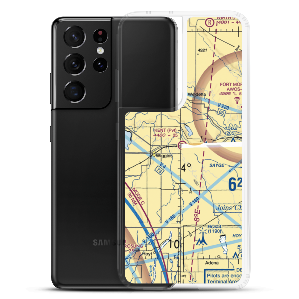 Vallery Airport (89CO) VFR Sectional Samsung Case Samsung Galaxy S21 Ultra model shown