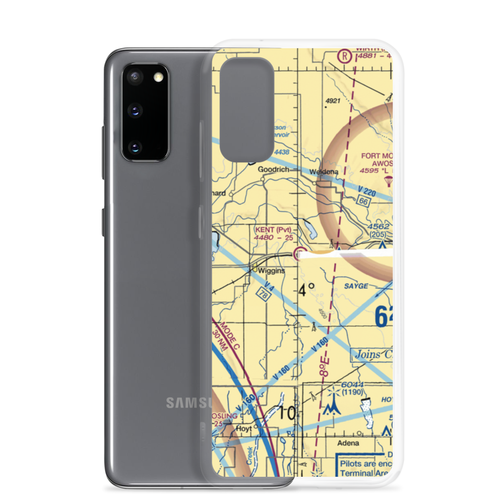 Vallery Airport (89CO) VFR Sectional Samsung Case Samsung Galaxy S20 model shown