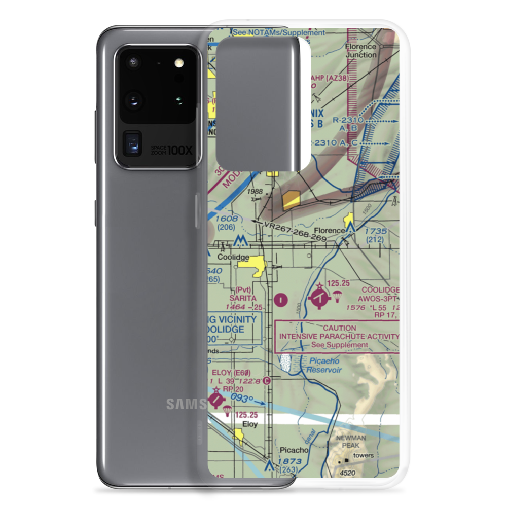 Valley Farms Airport (36AZ) VFR Sectional Samsung Case Samsung Galaxy S20 Ultra model shown