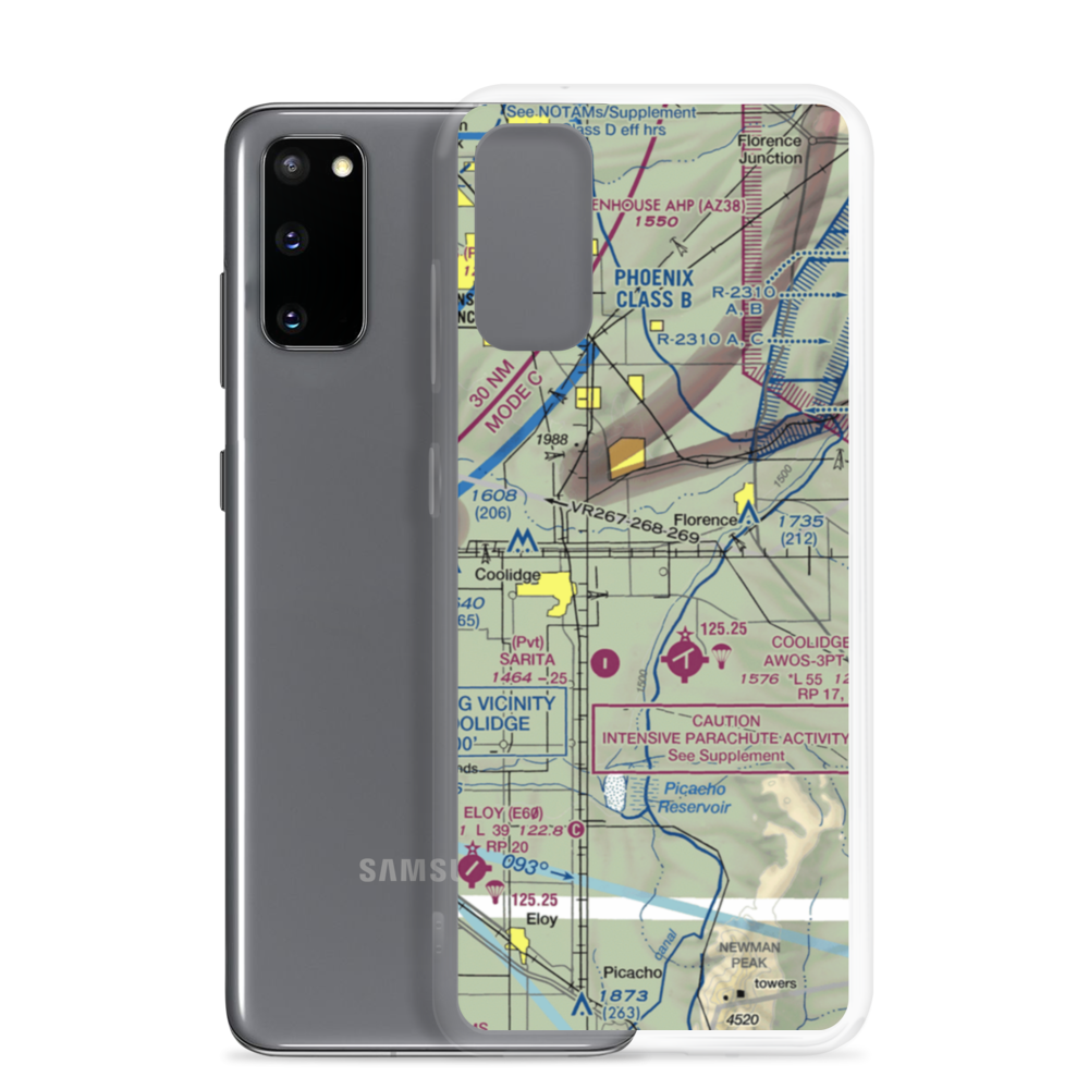 Valley Farms Airport (36AZ) VFR Sectional Samsung Case Samsung Galaxy S20 model shown