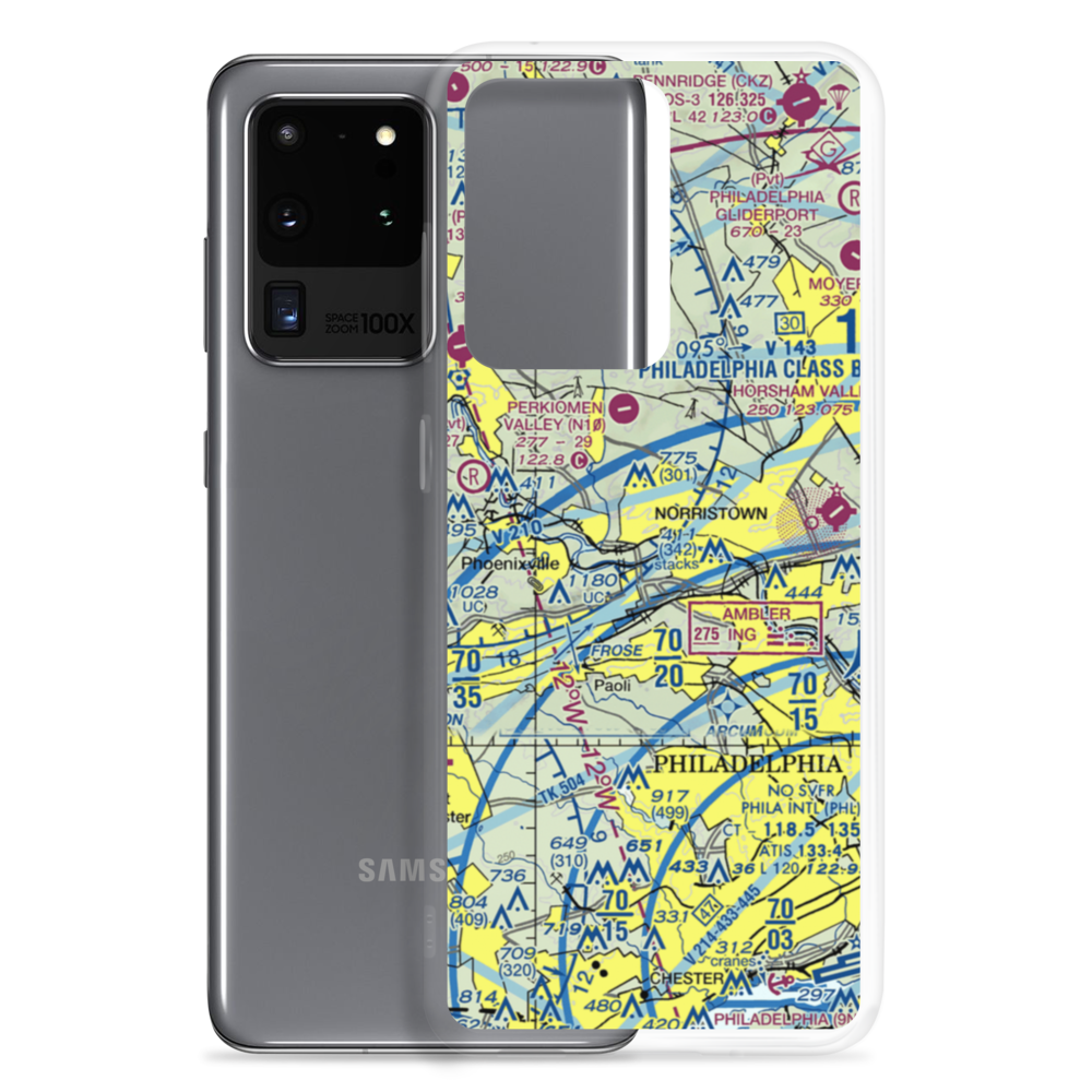 Valley Forge Bicentennial Heliport (0P0) VFR Sectional Samsung Case Samsung Galaxy S20 Ultra model shown