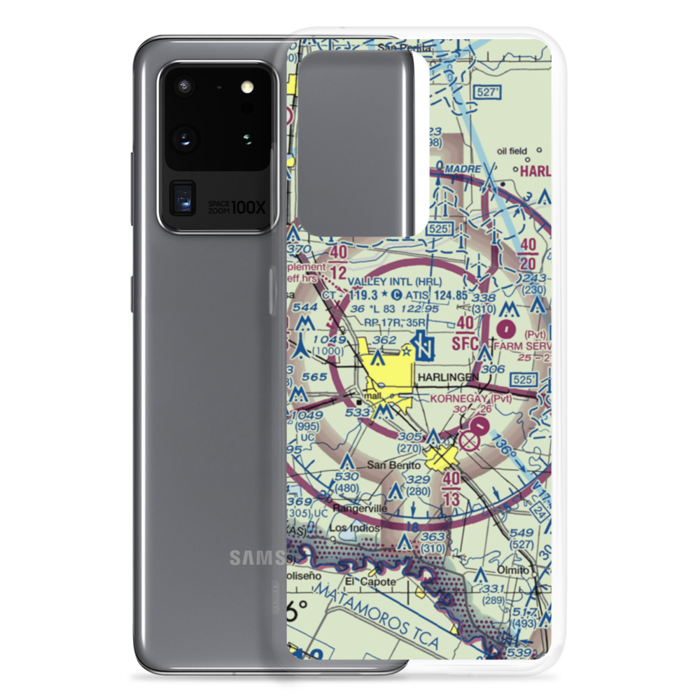 Valley International Airport (HRL) VFR Sectional Samsung Case Samsung Galaxy S20 Ultra model shown