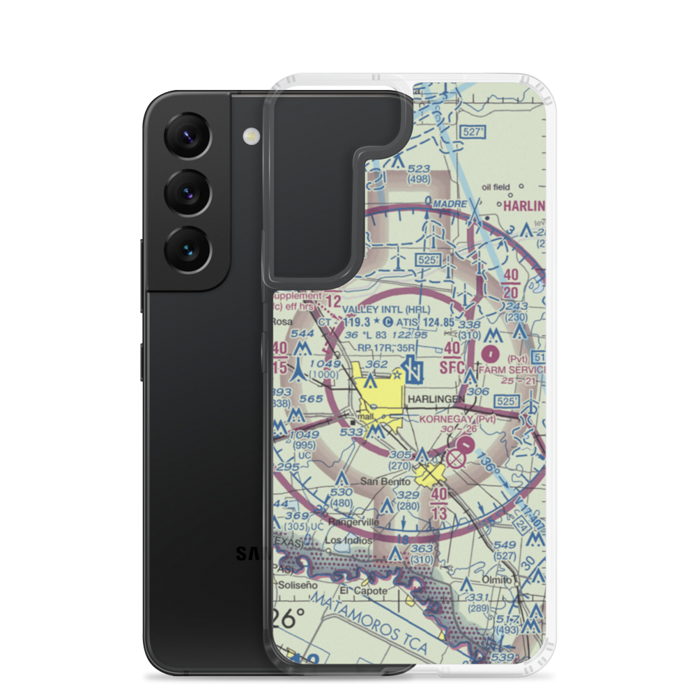 Valley International Airport (HRL) VFR Sectional Samsung Case Samsung Galaxy S22 model shown