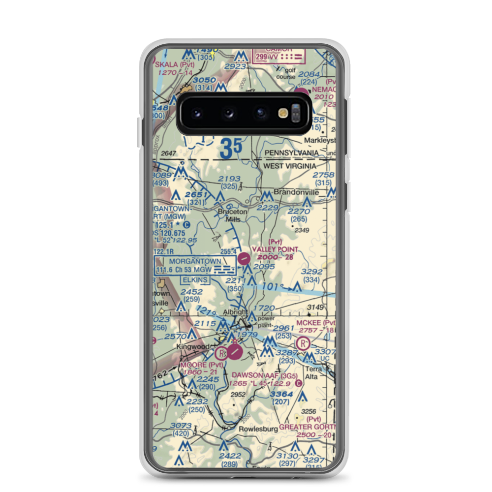 Valley Point Airport (WV29) VFR Sectional Samsung Case Samsung Galaxy S10 model shown