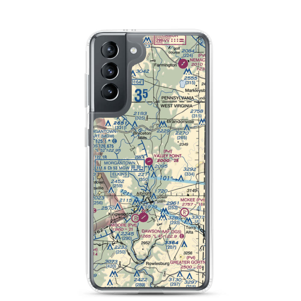 Valley Point Airport (WV29) VFR Sectional Samsung Case Samsung Galaxy S21 model shown