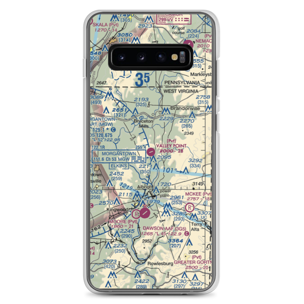 Valley Point Airport (WV29) VFR Sectional Samsung Case Samsung Galaxy S10+ model shown