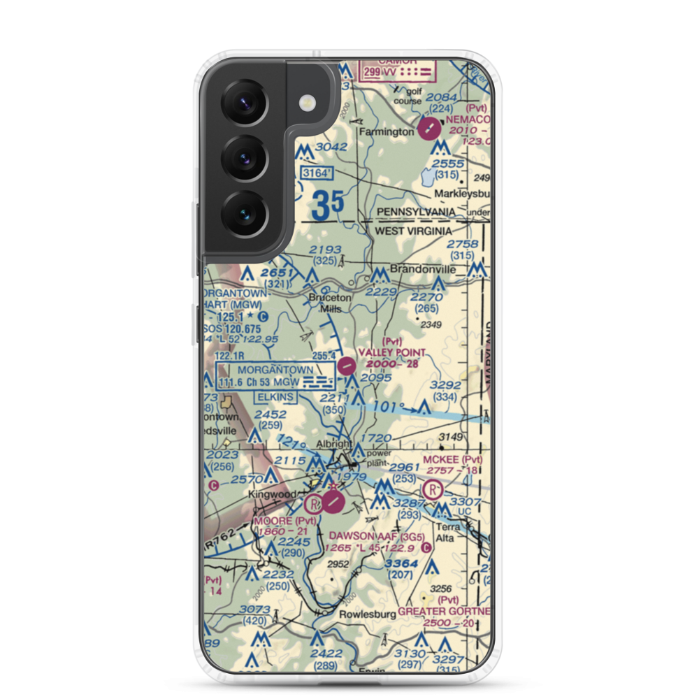 Valley Point Airport (WV29) VFR Sectional Samsung Case Samsung Galaxy S22 Plus model shown