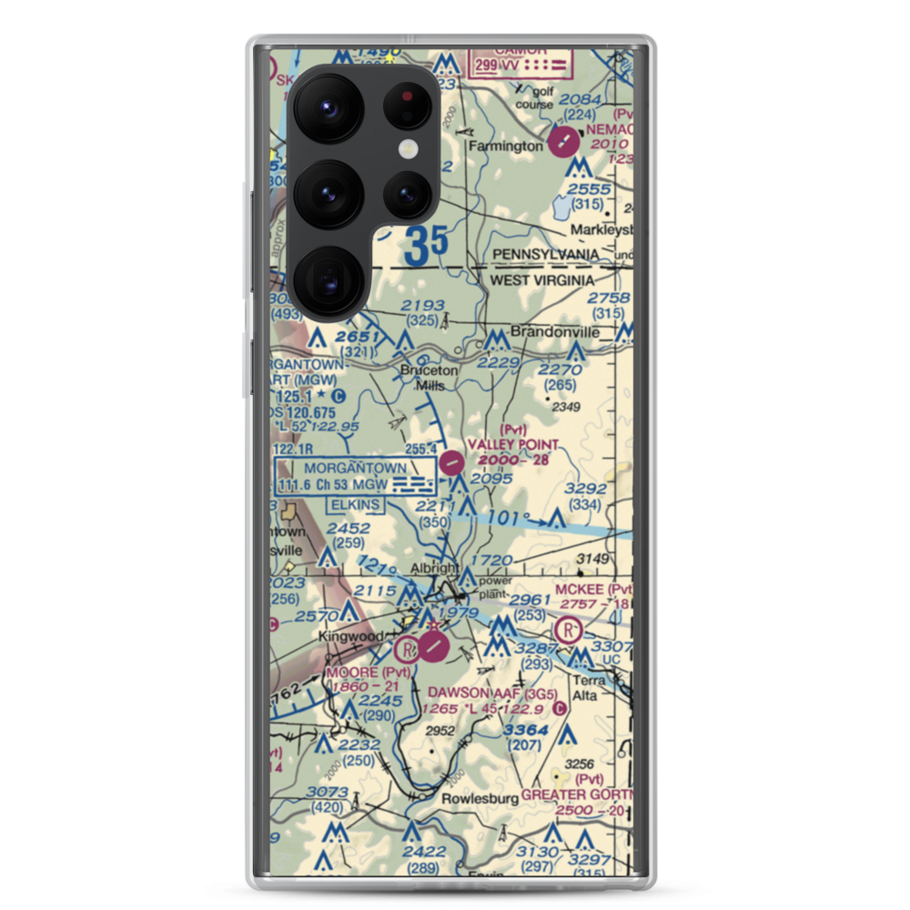 Valley Point Airport (WV29) VFR Sectional Samsung Case Samsung Galaxy S22 Ultra model shown