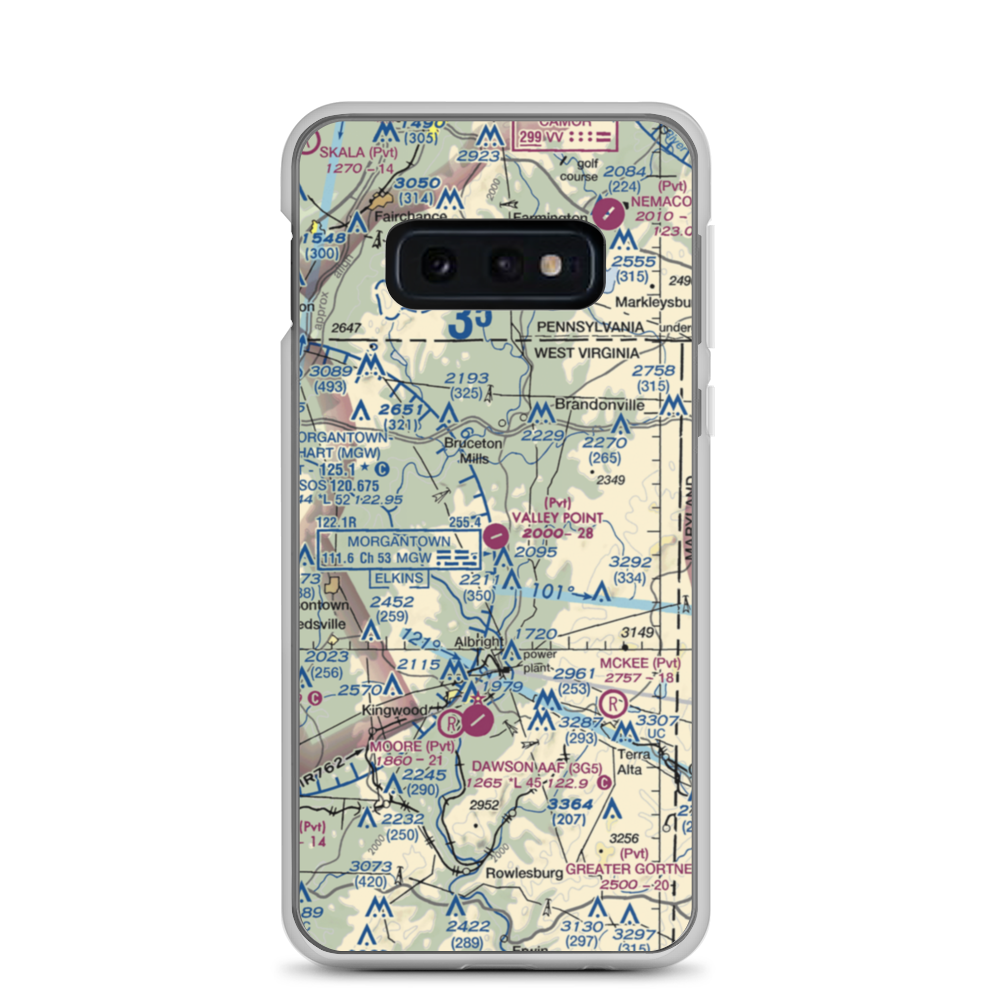 Valley Point Airport (WV29) VFR Sectional Samsung Case Samsung Galaxy S10e model shown