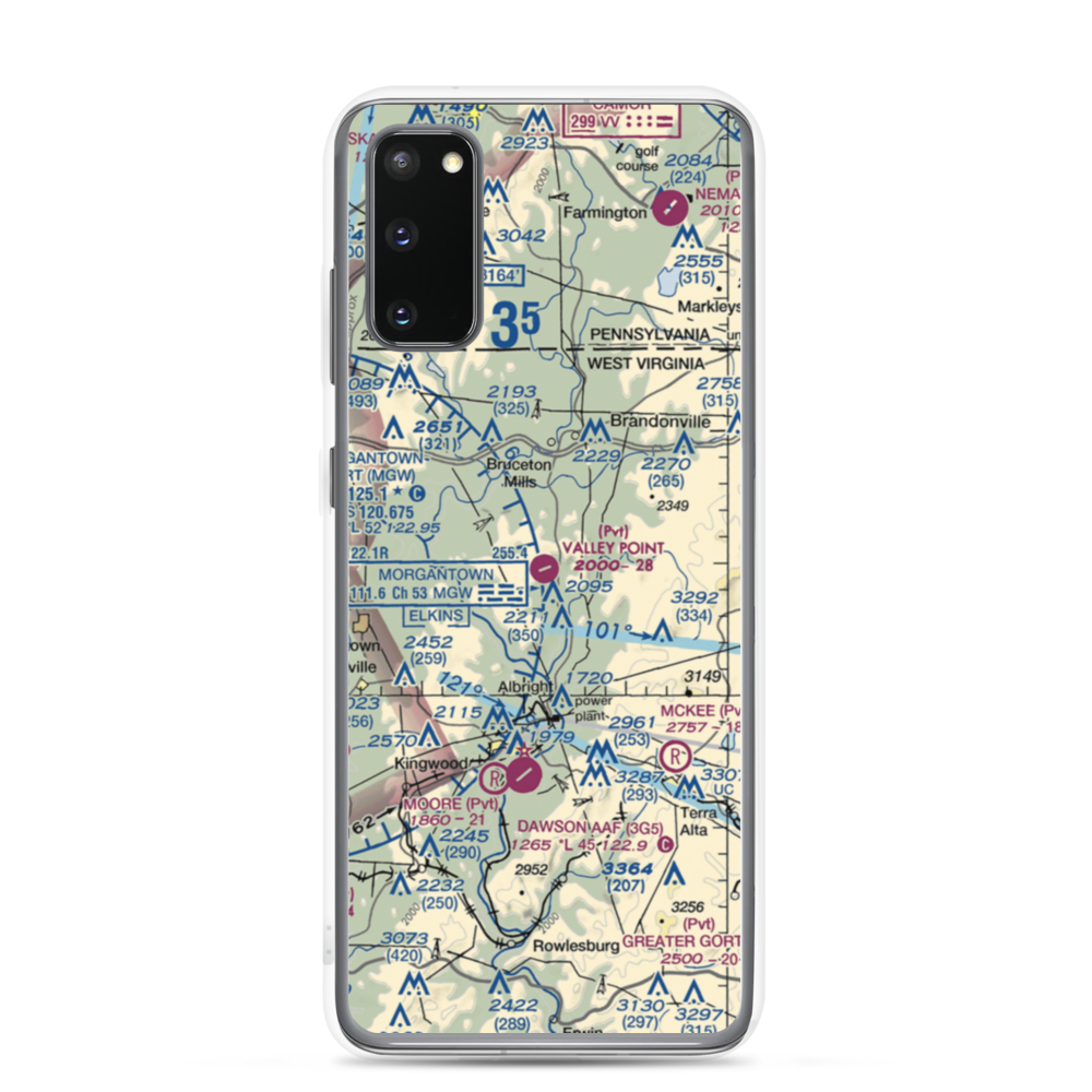 Valley Point Airport (WV29) VFR Sectional Samsung Case Samsung Galaxy S20 model shown