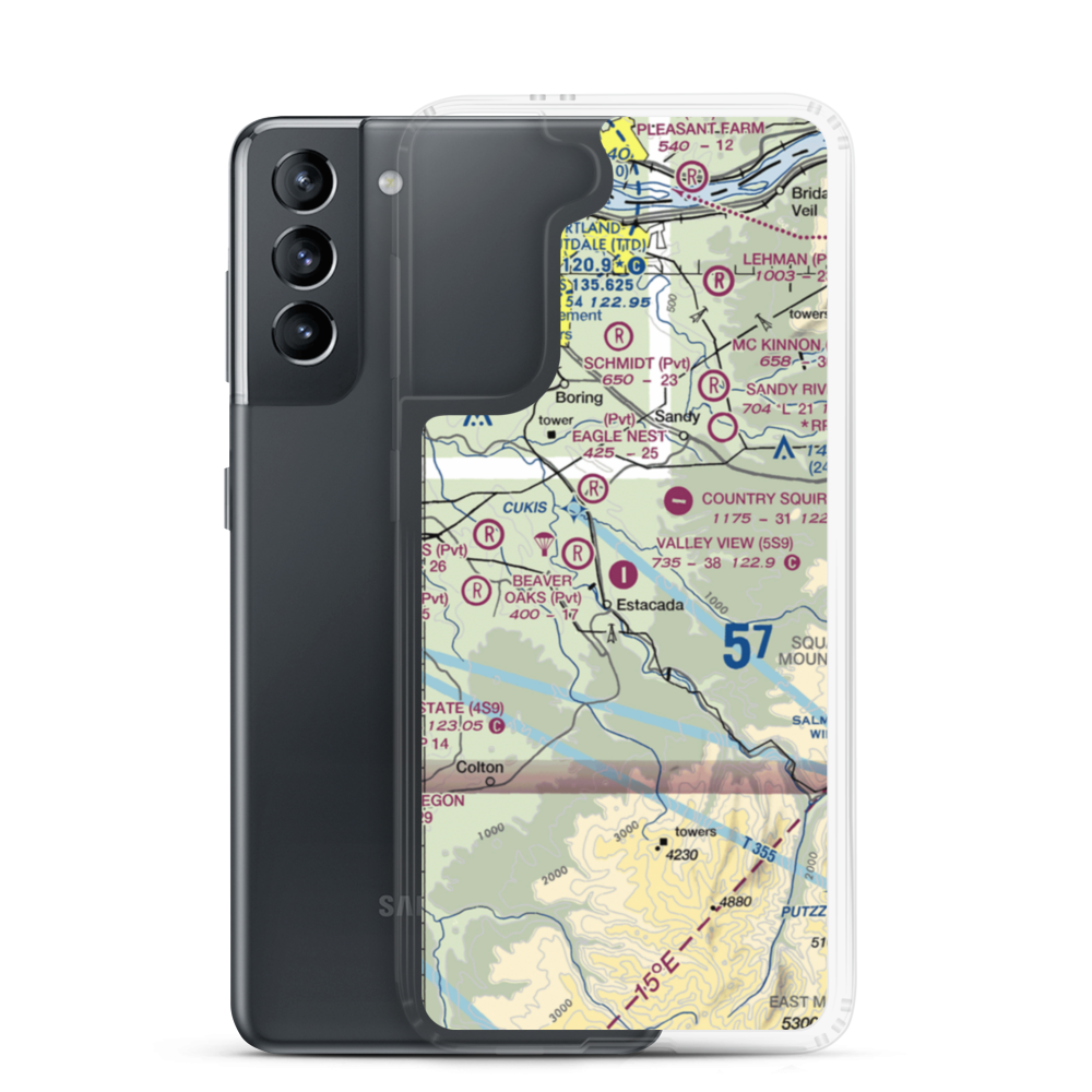 Valley View Airport (5S9) VFR Sectional Samsung Case Samsung Galaxy S21 model shown