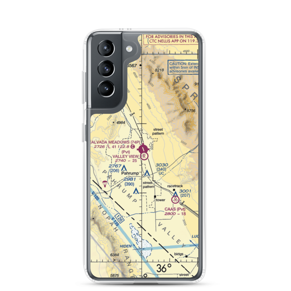 Valley View Airport (NV00) VFR Sectional Samsung Case Samsung Galaxy S21 model shown