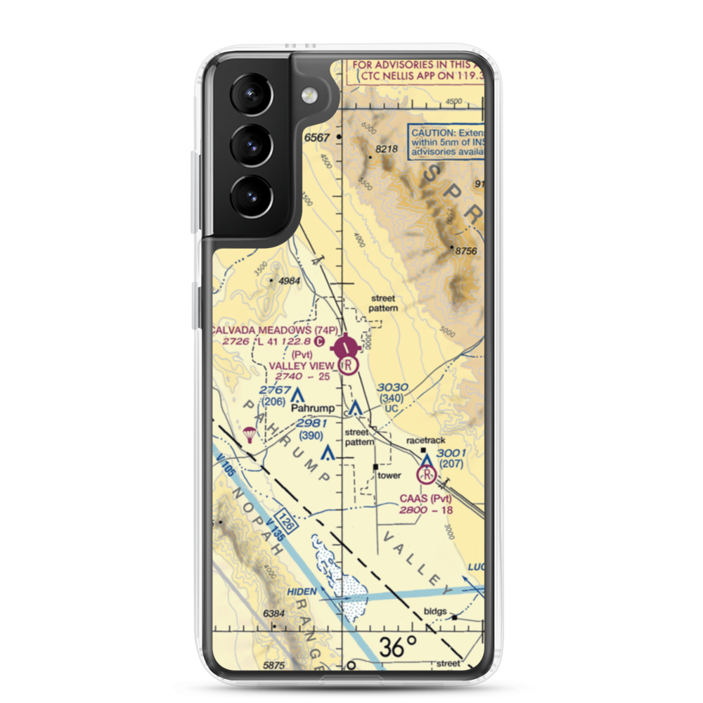 Valley View Airport (NV00) VFR Sectional Samsung Case Samsung Galaxy S21 Plus model shown