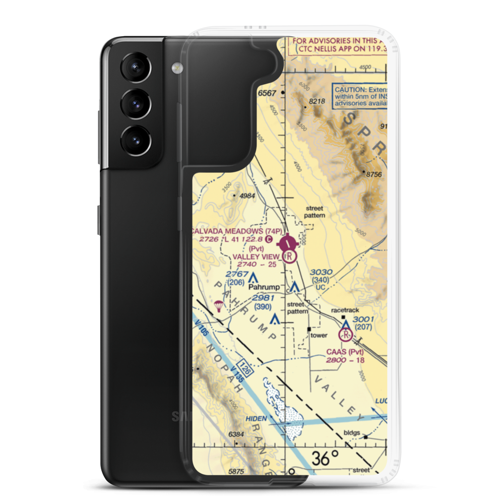 Valley View Airport (NV00) VFR Sectional Samsung Case Samsung Galaxy S21 Plus model shown