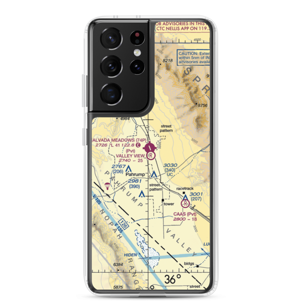 Valley View Airport (NV00) VFR Sectional Samsung Case Samsung Galaxy S21 Ultra model shown