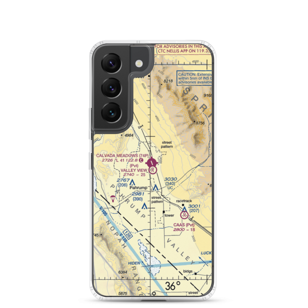 Valley View Airport (NV00) VFR Sectional Samsung Case Samsung Galaxy S22 model shown