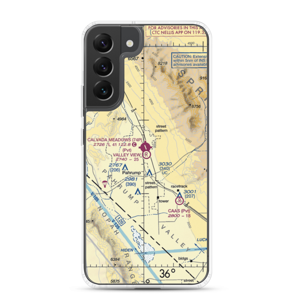 Valley View Airport (NV00) VFR Sectional Samsung Case Samsung Galaxy S22 Plus model shown