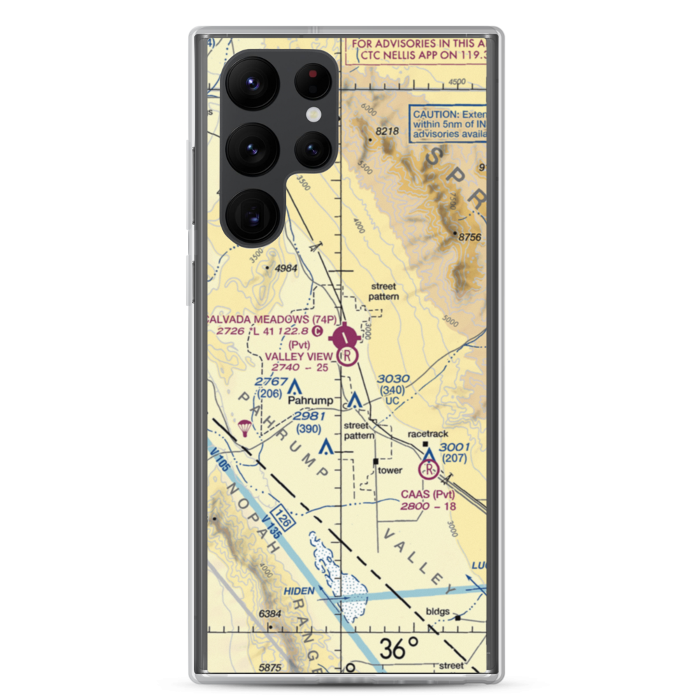 Valley View Airport (NV00) VFR Sectional Samsung Case Samsung Galaxy S22 Ultra model shown
