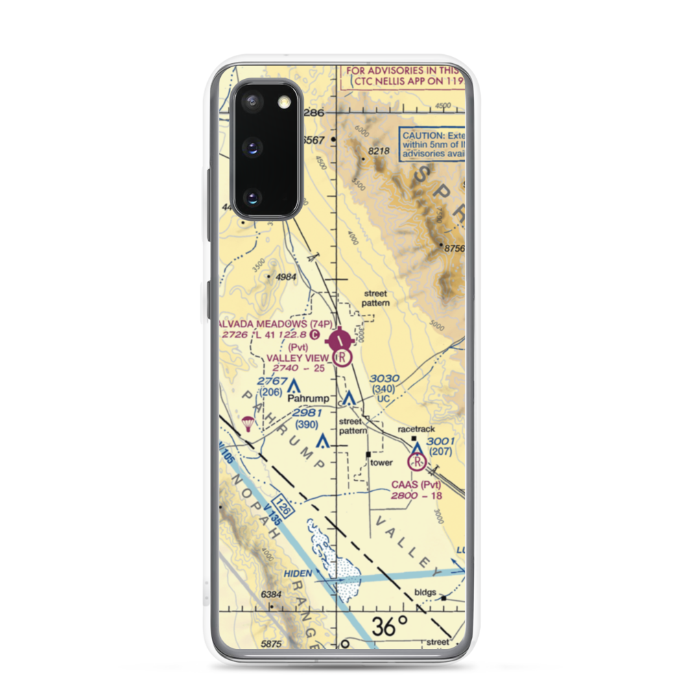 Valley View Airport (NV00) VFR Sectional Samsung Case Samsung Galaxy S20 model shown