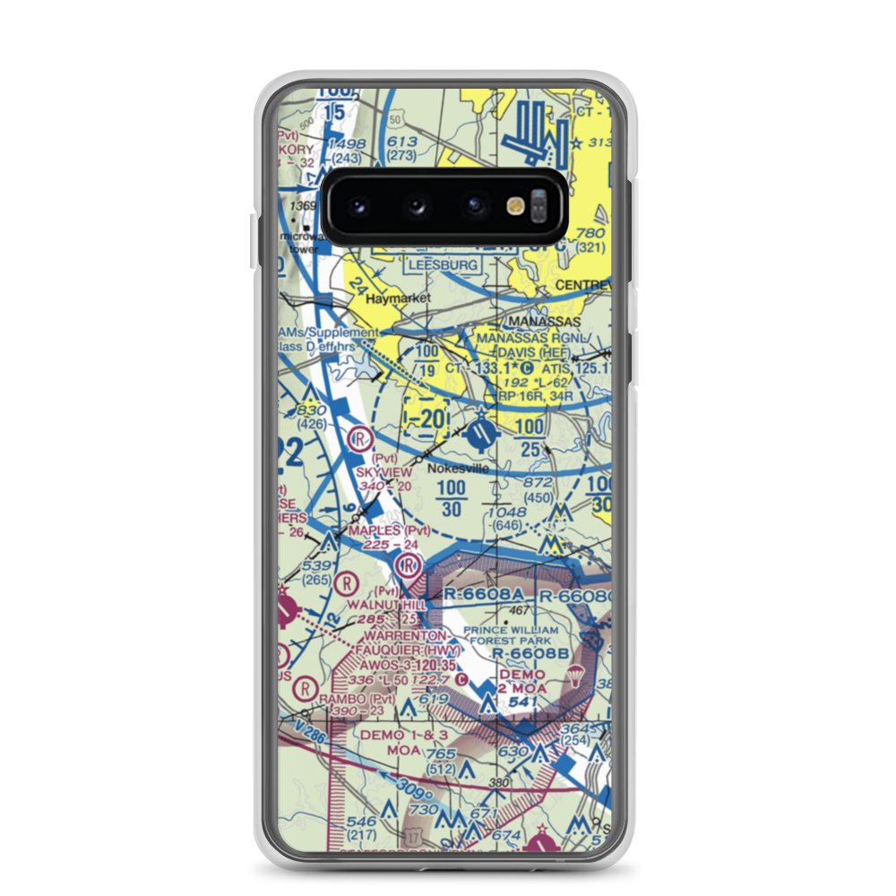 Valley View Airport (VA87) VFR Sectional Samsung Case Samsung Galaxy S10 model shown