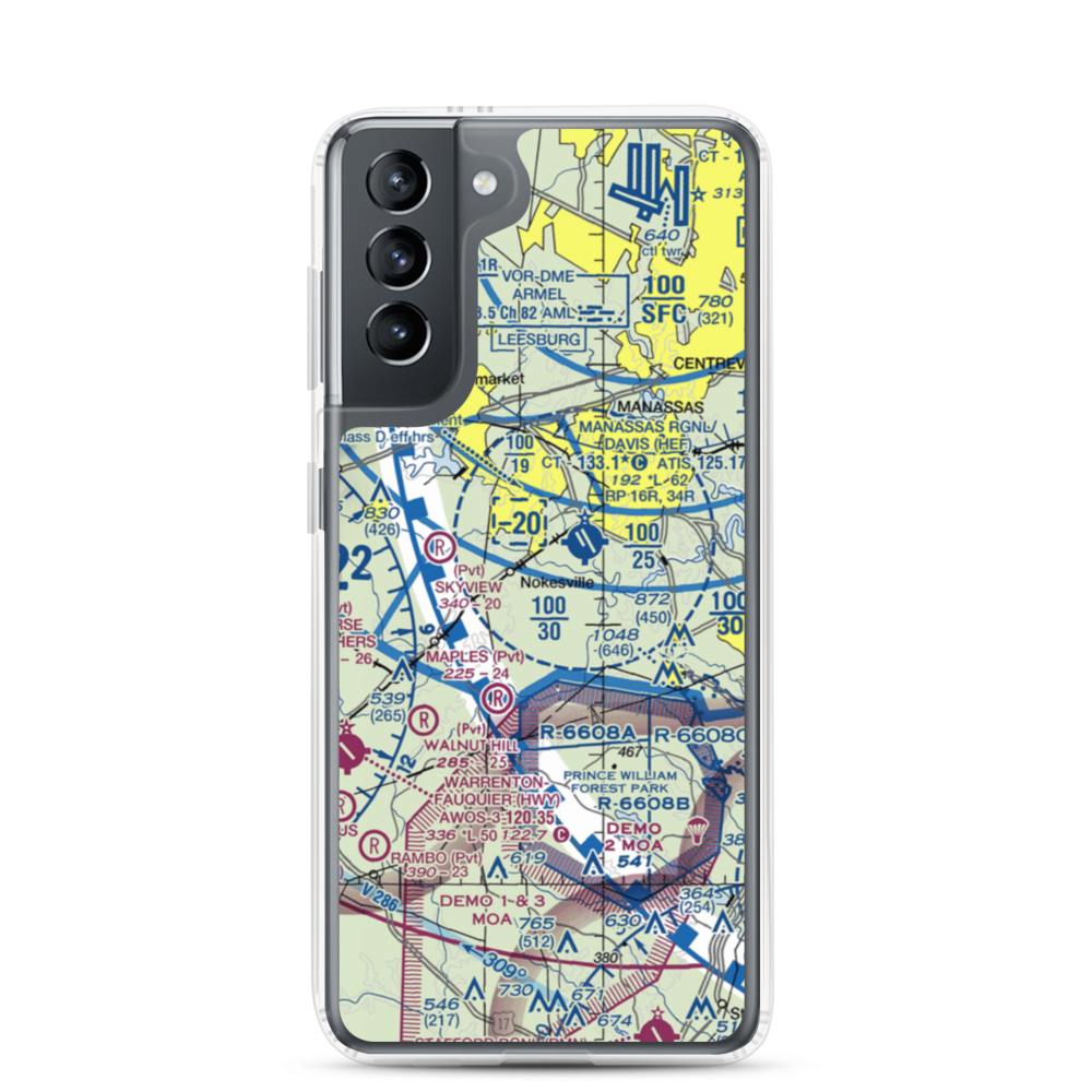 Valley View Airport (VA87) VFR Sectional Samsung Case Samsung Galaxy S21 model shown