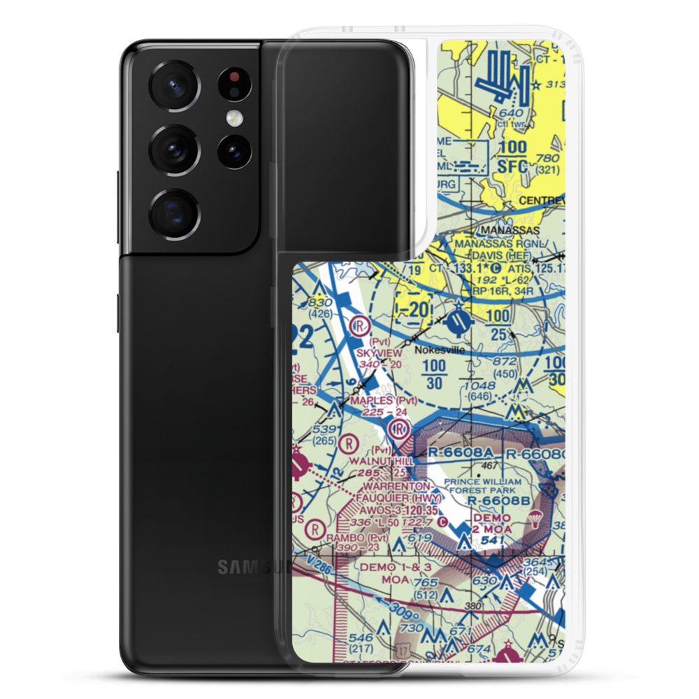 Valley View Airport (VA87) VFR Sectional Samsung Case Samsung Galaxy S21 Ultra model shown