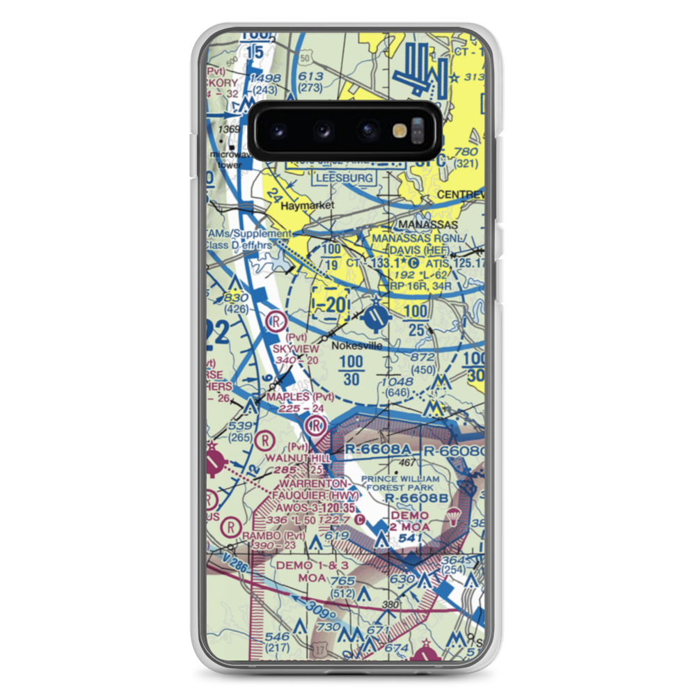 Valley View Airport (VA87) VFR Sectional Samsung Case Samsung Galaxy S10+ model shown