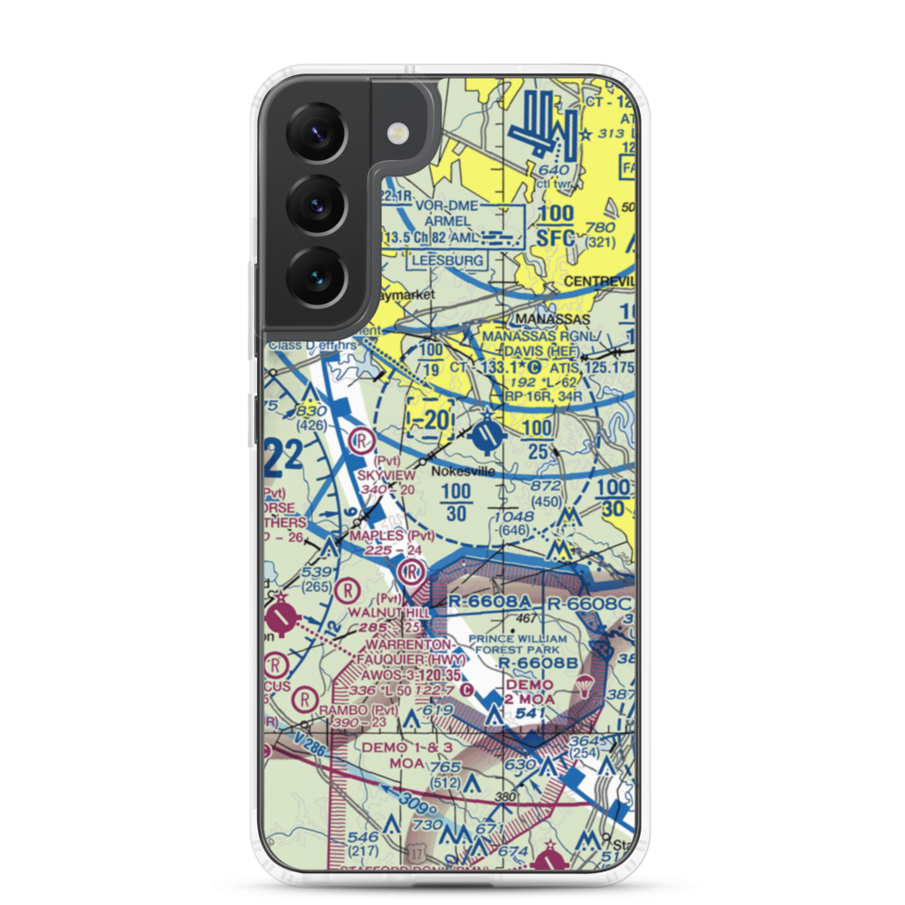 Valley View Airport (VA87) VFR Sectional Samsung Case Samsung Galaxy S22 Plus model shown