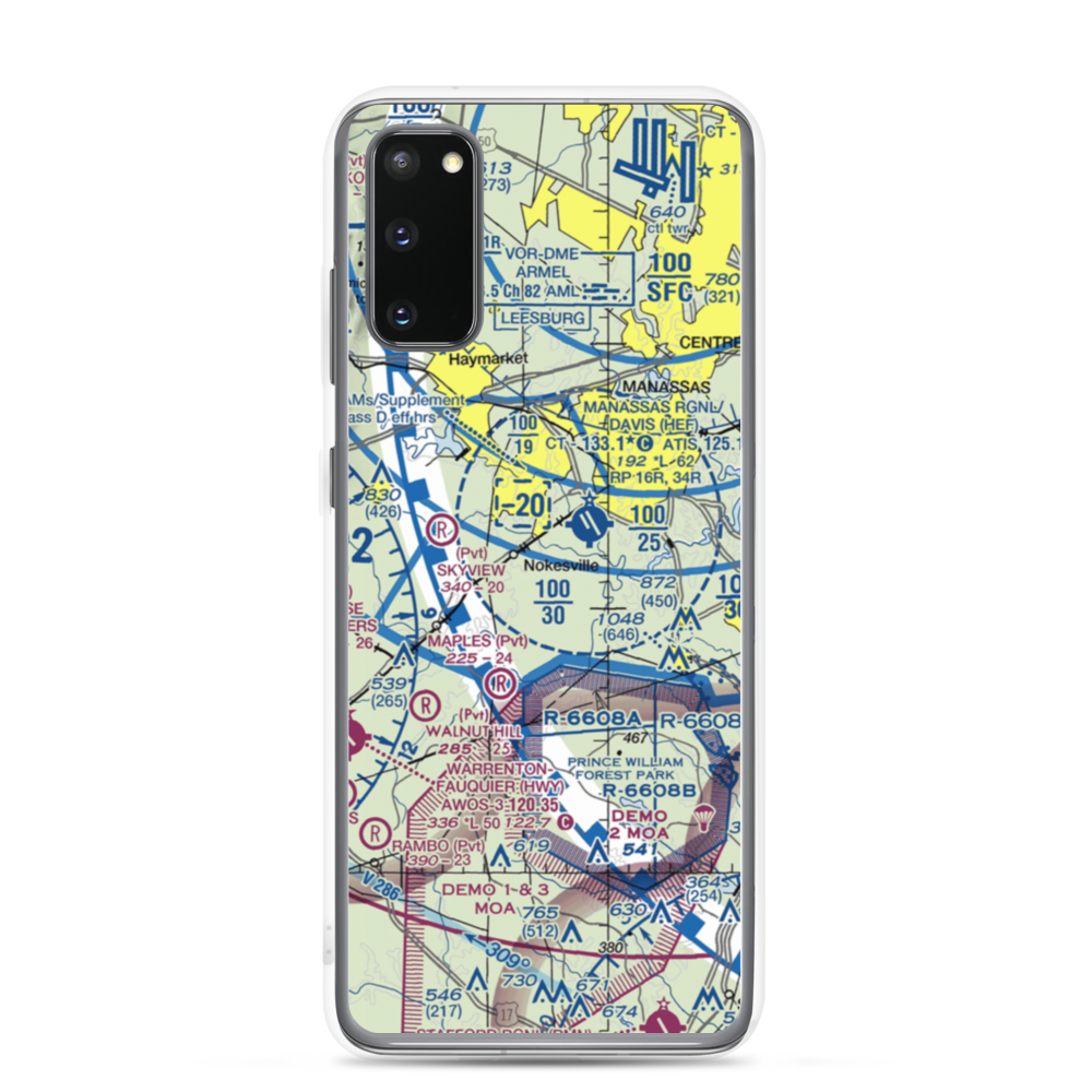 Valley View Airport (VA87) VFR Sectional Samsung Case Samsung Galaxy S20 model shown