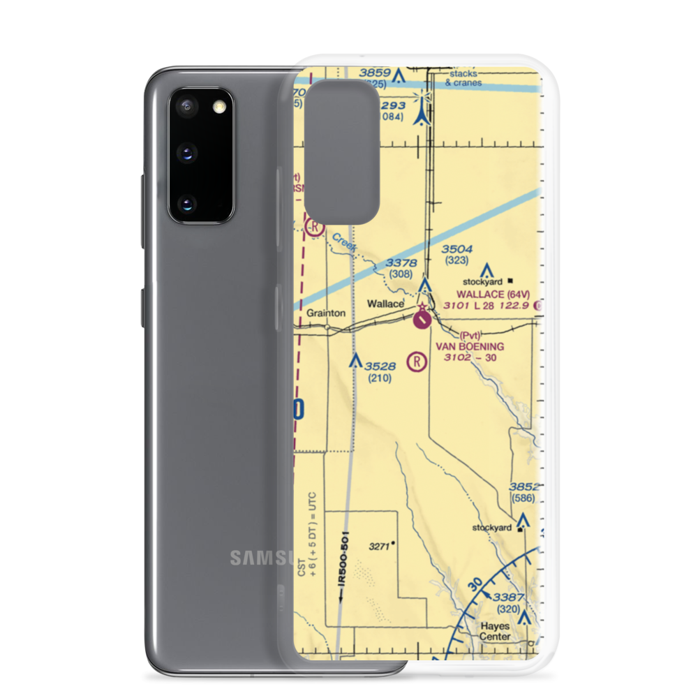 Van Boening Airport (6NE0) VFR Sectional Samsung Case Samsung Galaxy S20 model shown