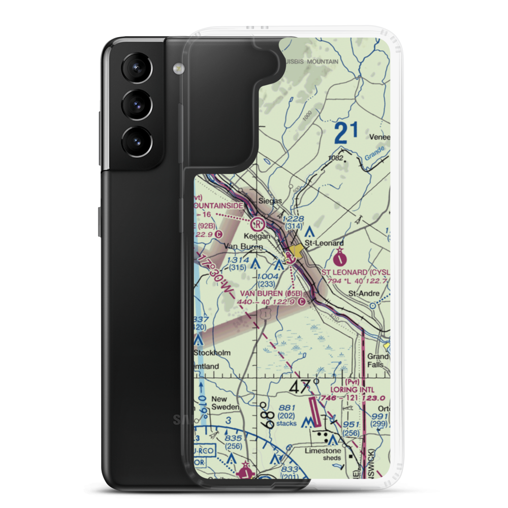 Van Buren Seaplane Base (05B) VFR Sectional Samsung Case Samsung Galaxy S21 Plus model shown