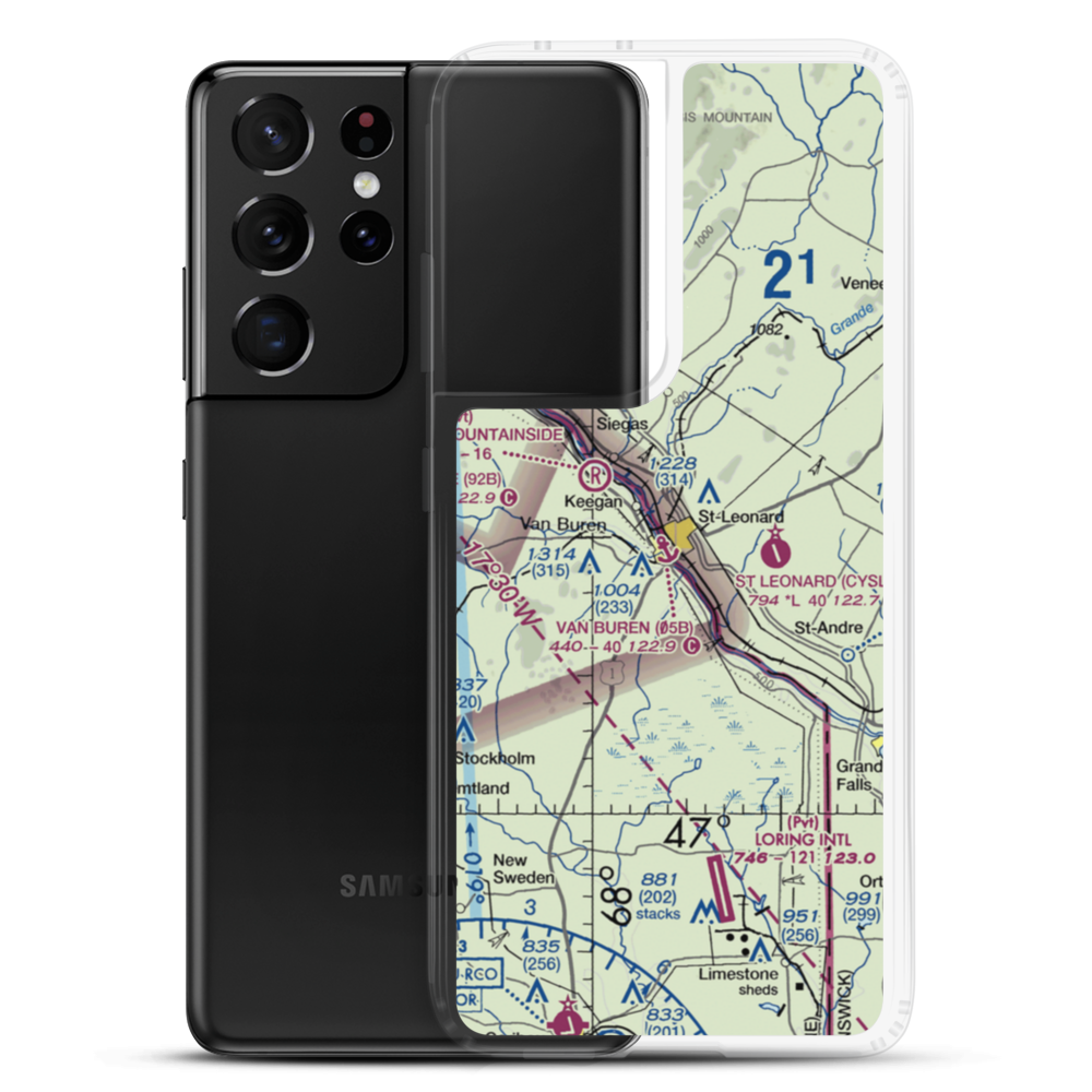 Van Buren Seaplane Base (05B) VFR Sectional Samsung Case Samsung Galaxy S21 Ultra model shown