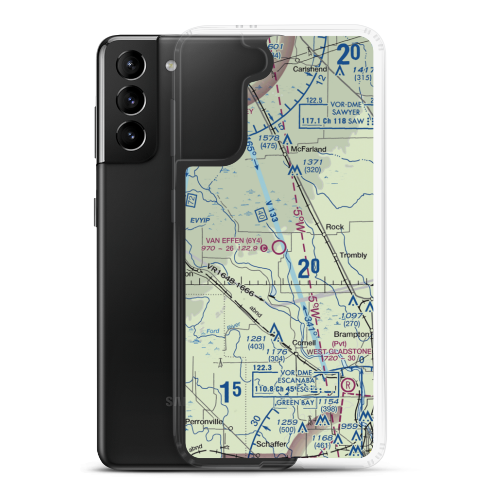 Van Effen Field (6Y4) VFR Sectional Samsung Case Samsung Galaxy S21 Plus model shown