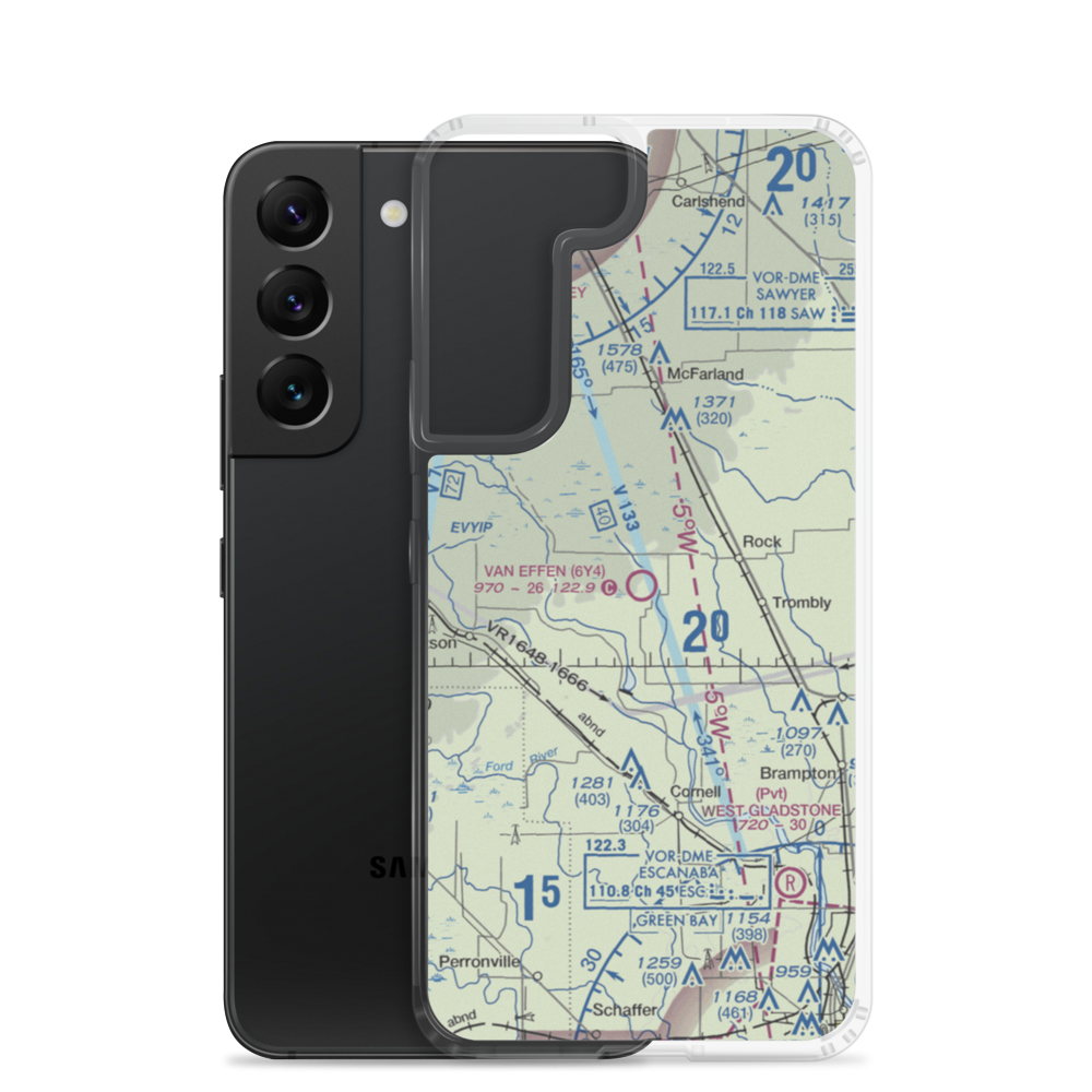 Van Effen Field (6Y4) VFR Sectional Samsung Case Samsung Galaxy S22 model shown