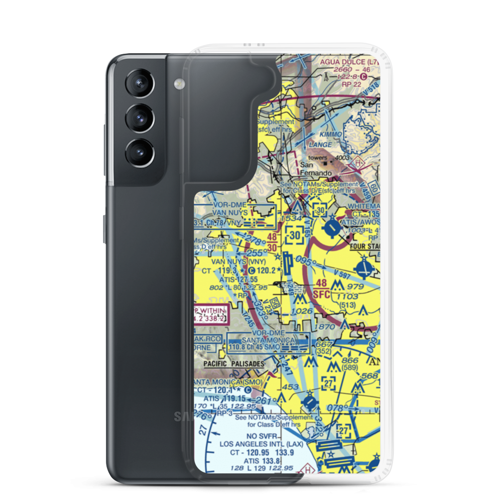 Van Nuys Airport (VNY) VFR Sectional Samsung Case Samsung Galaxy S21 model shown