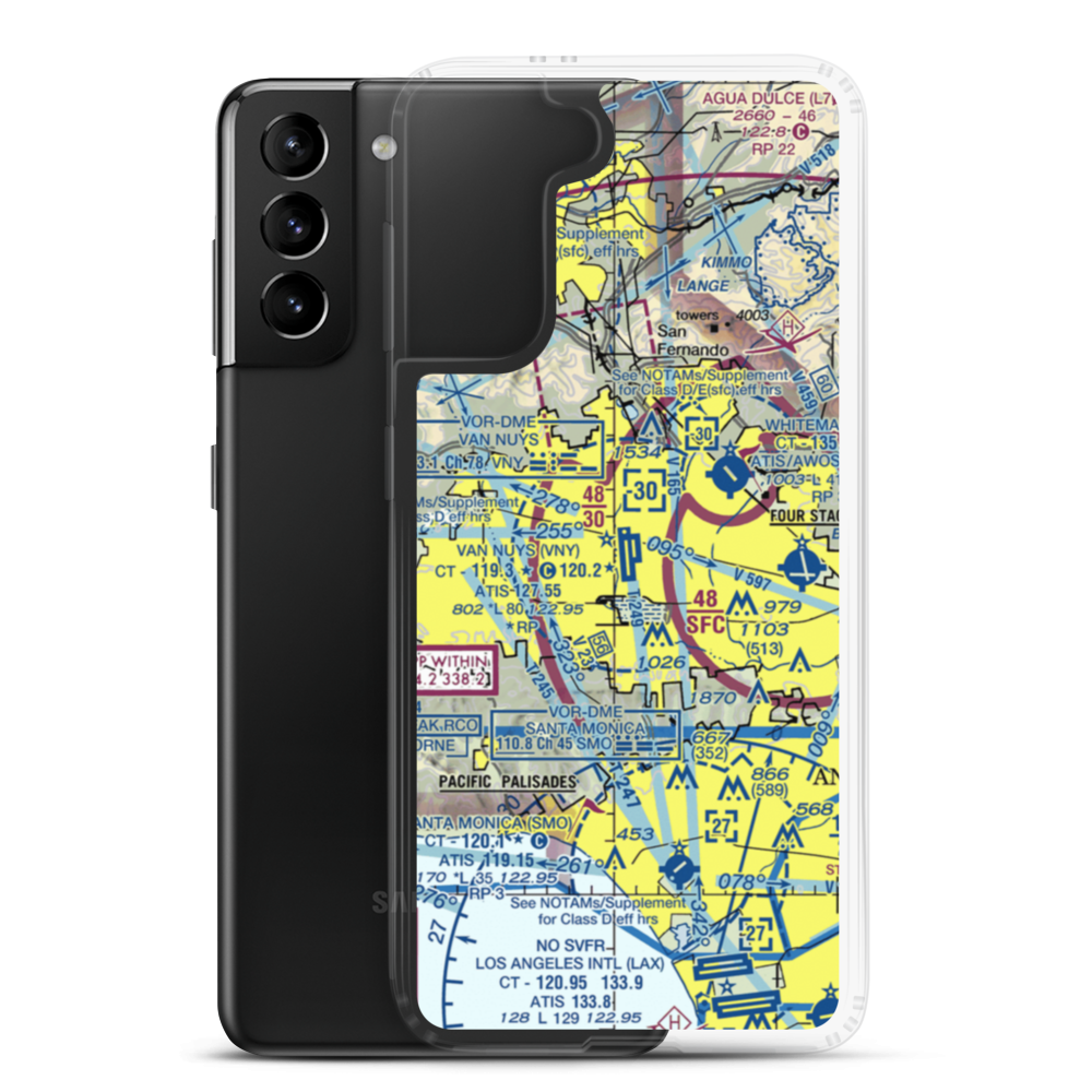 Van Nuys Airport (VNY) VFR Sectional Samsung Case Samsung Galaxy S21 Plus model shown
