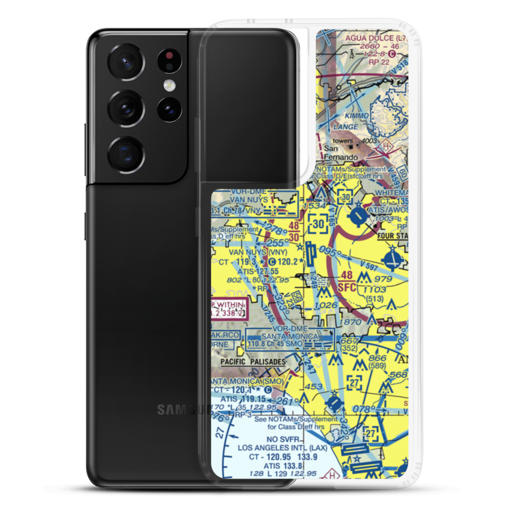 Van Nuys Airport (VNY) VFR Sectional Samsung Case Samsung Galaxy S21 Ultra model shown