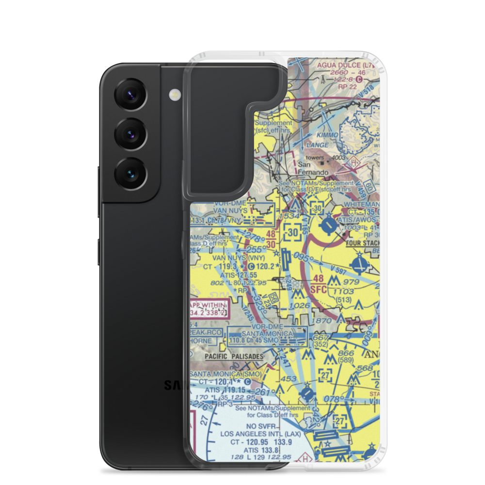 Van Nuys Airport (VNY) VFR Sectional Samsung Case Samsung Galaxy S22 model shown