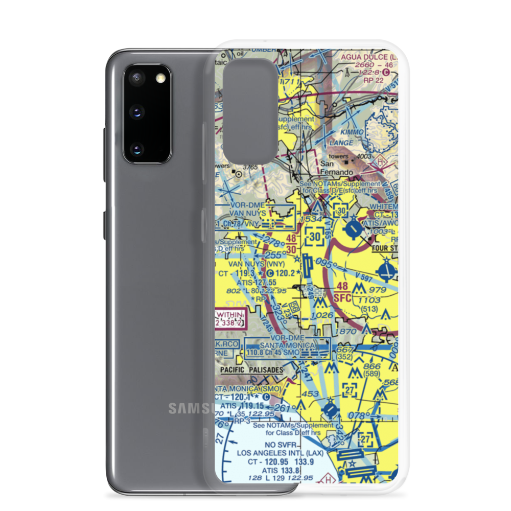 Van Nuys Airport (VNY) VFR Sectional Samsung Case Samsung Galaxy S20 model shown
