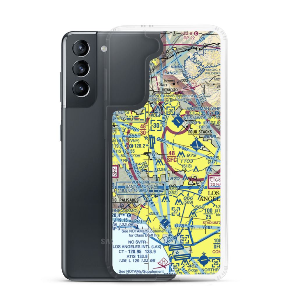 Van Nuys County Court Heliport (43L) VFR Sectional Samsung Case Samsung Galaxy S21 model shown