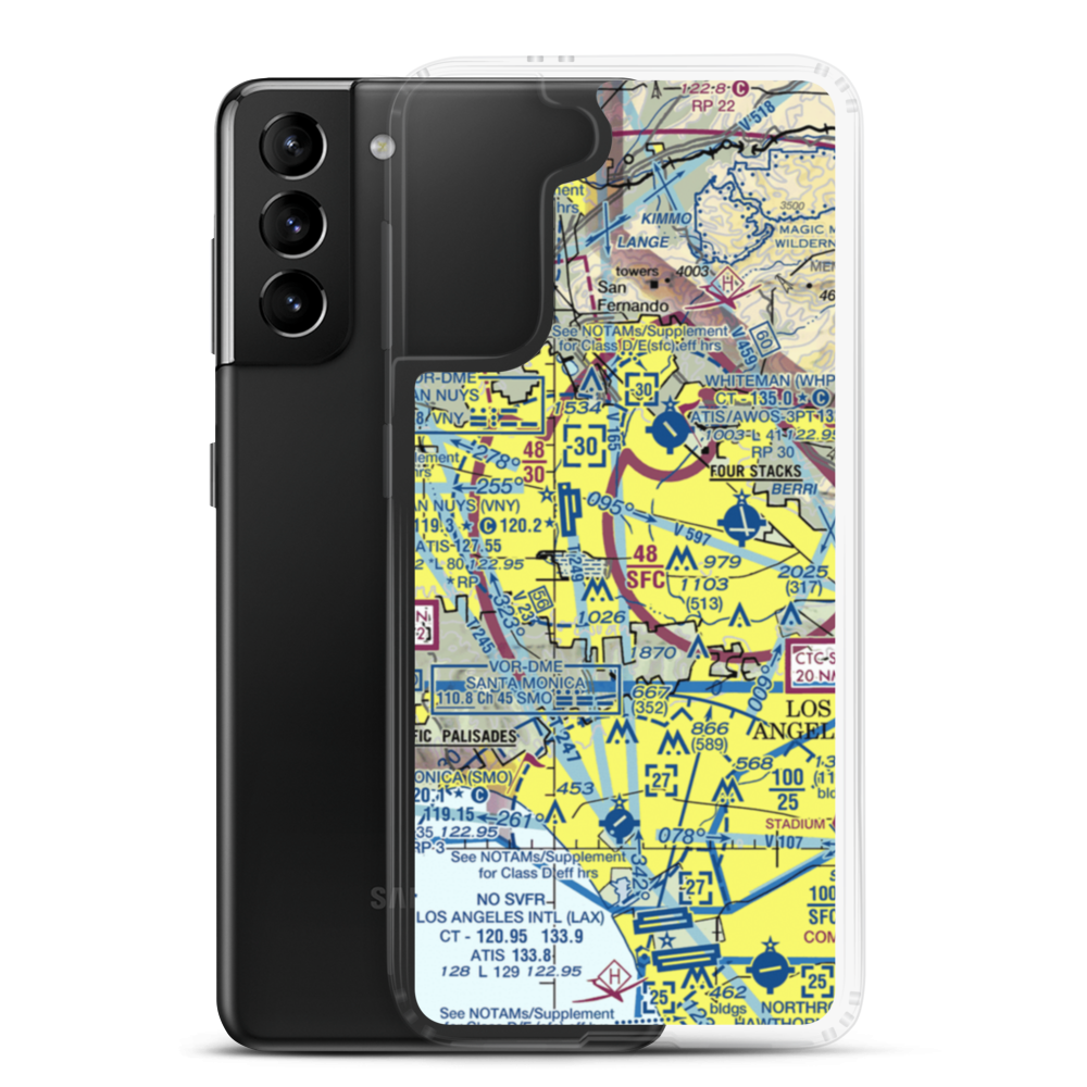 Van Nuys County Court Heliport (43L) VFR Sectional Samsung Case Samsung Galaxy S21 Plus model shown