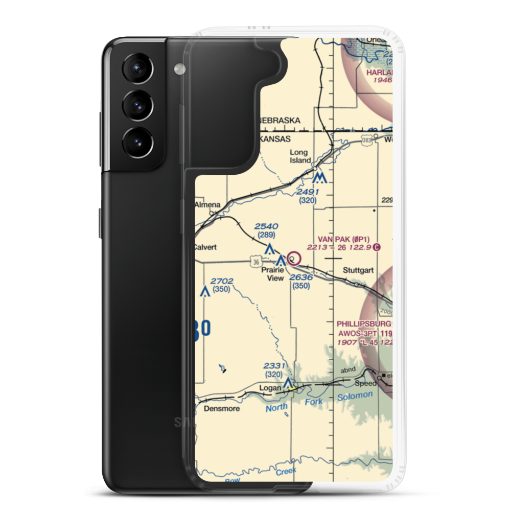 Van Pak Airport (0P1) VFR Sectional Samsung Case Samsung Galaxy S21 Plus model shown