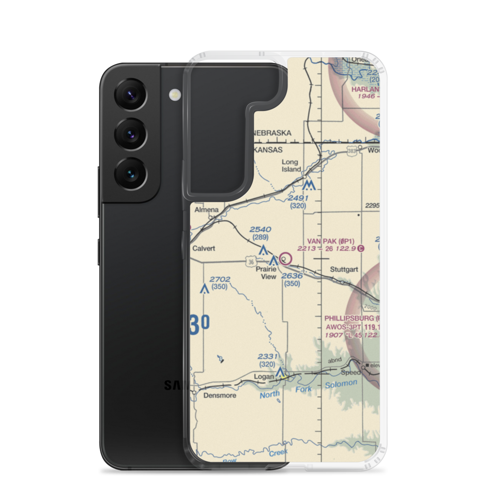 Van Pak Airport (0P1) VFR Sectional Samsung Case Samsung Galaxy S22 model shown