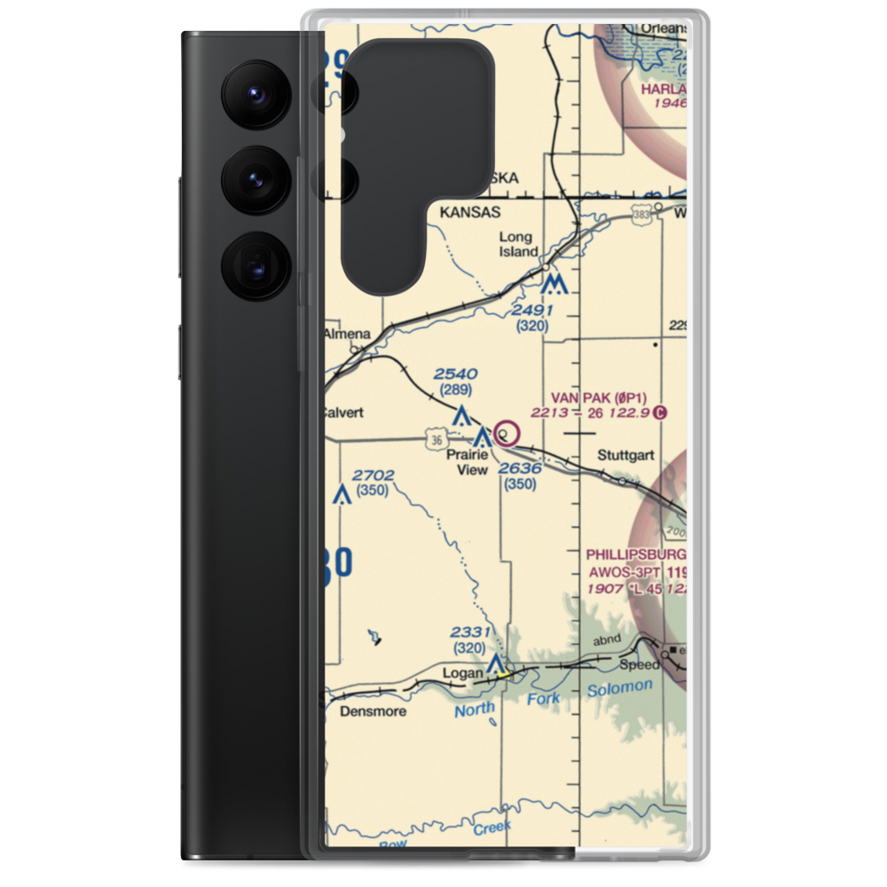 Van Pak Airport (0P1) VFR Sectional Samsung Case Samsung Galaxy S22 Ultra model shown