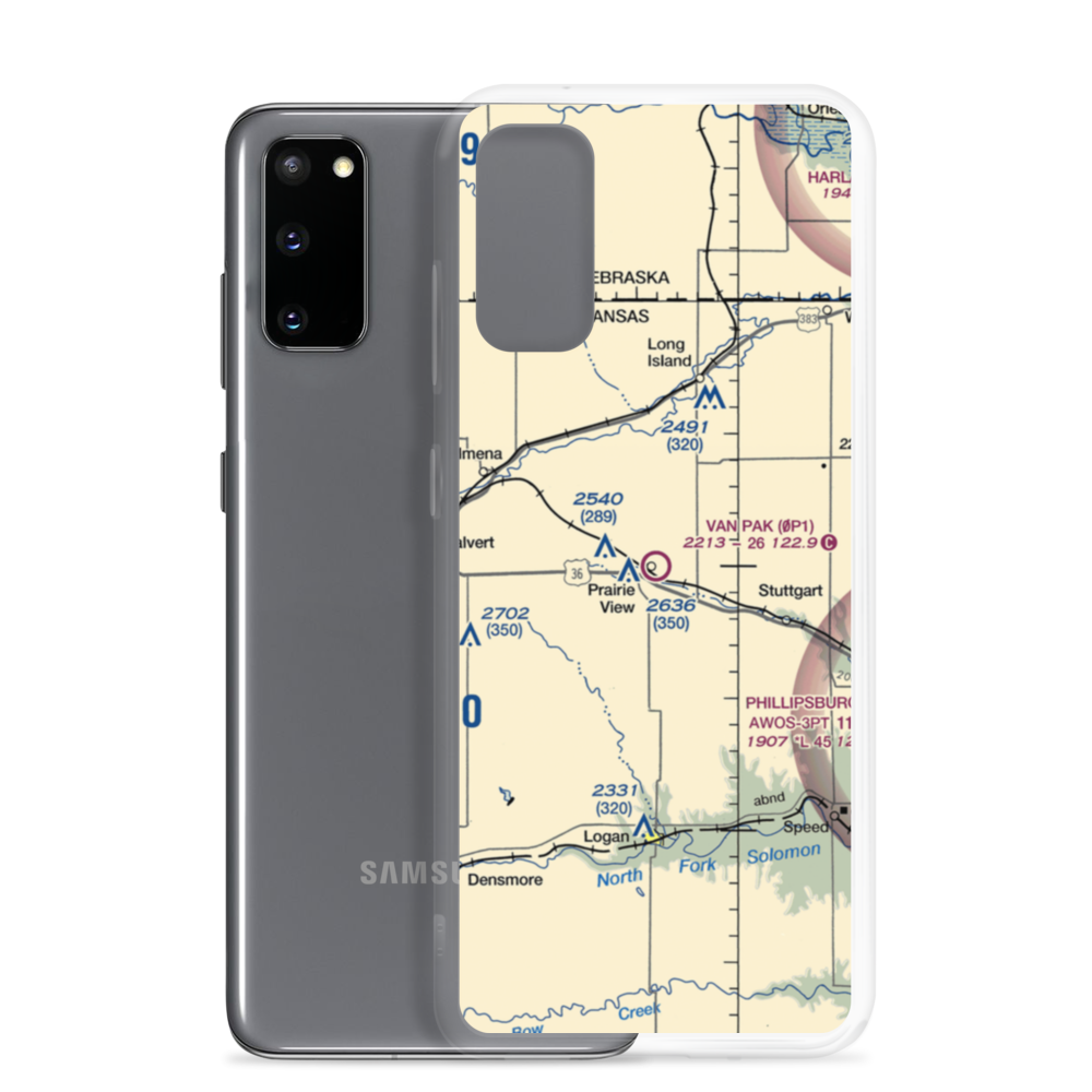 Van Pak Airport (0P1) VFR Sectional Samsung Case Samsung Galaxy S20 model shown