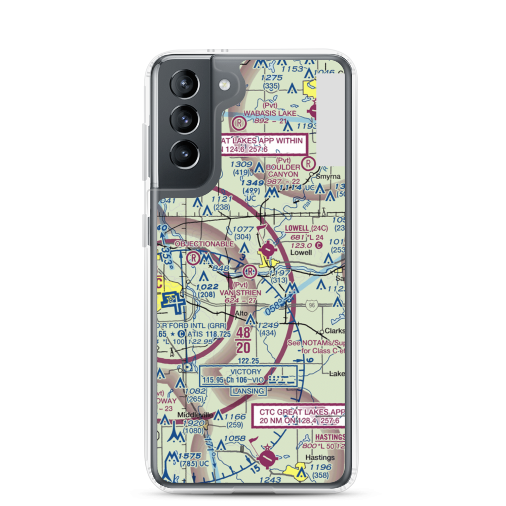 Van Strien Airport (26MI) VFR Sectional Samsung Case Samsung Galaxy S21 model shown